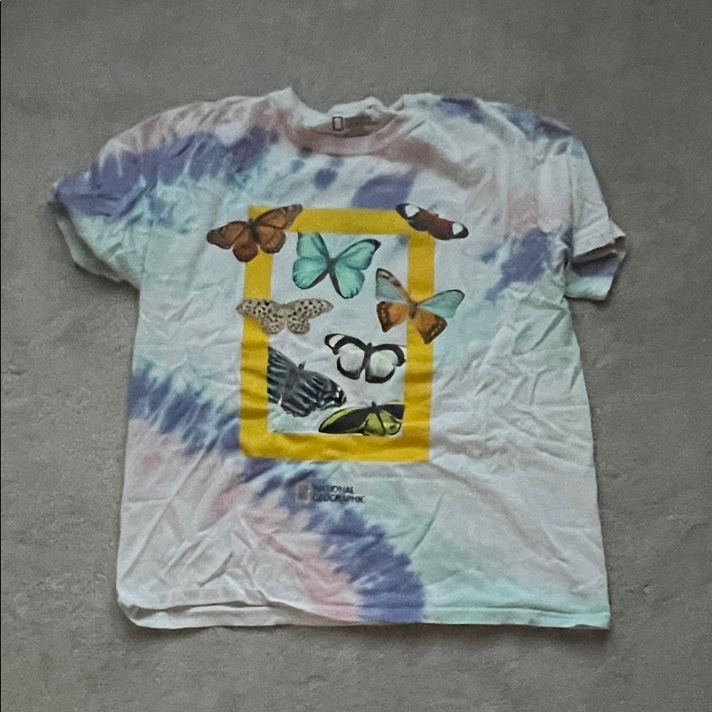 Vintage National Geographic Butterfly Print Kids T-Shirt - Multicolor